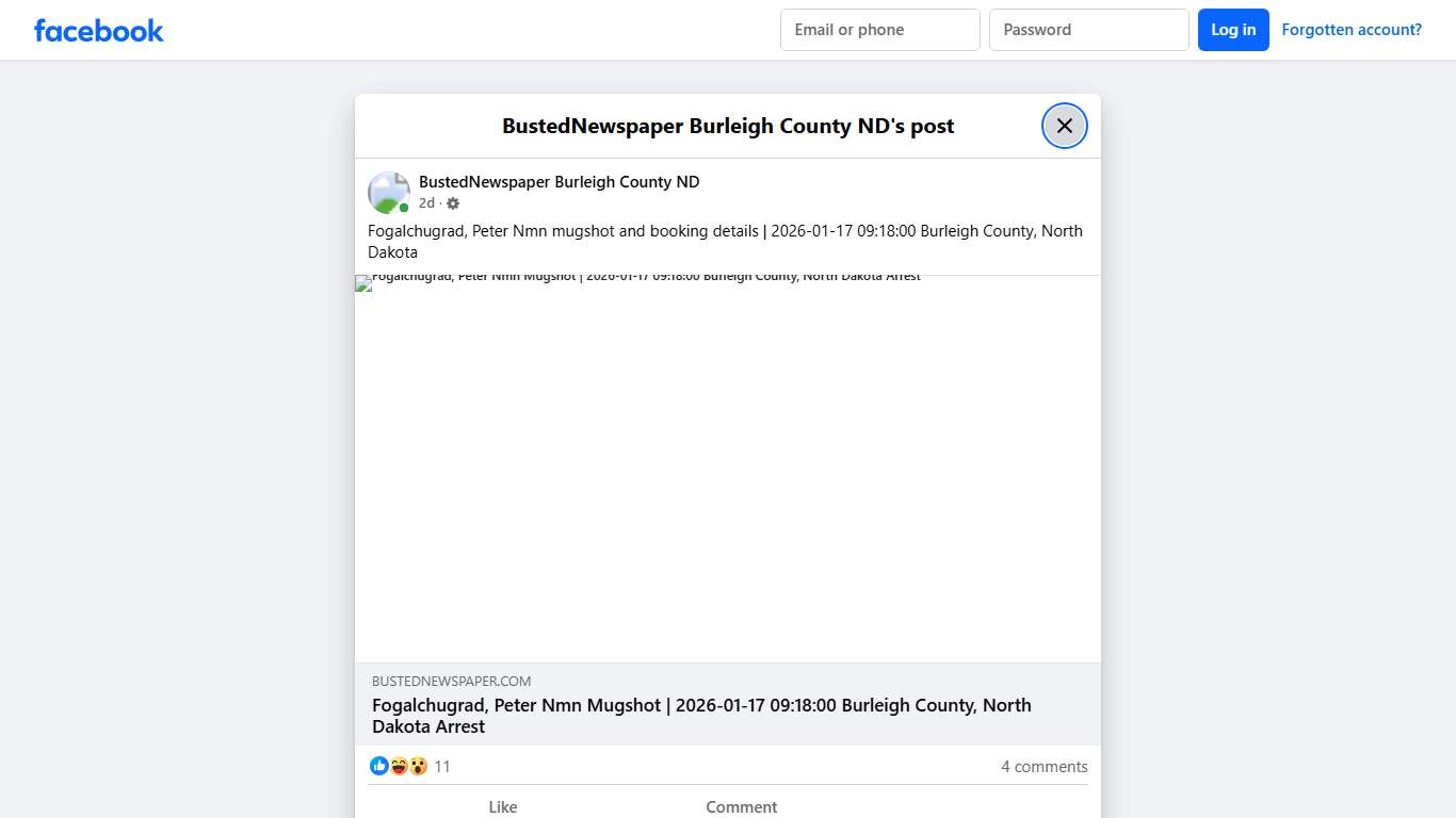 Fogalchugrad, Peter... - BustedNewspaper Burleigh County ND | Facebook