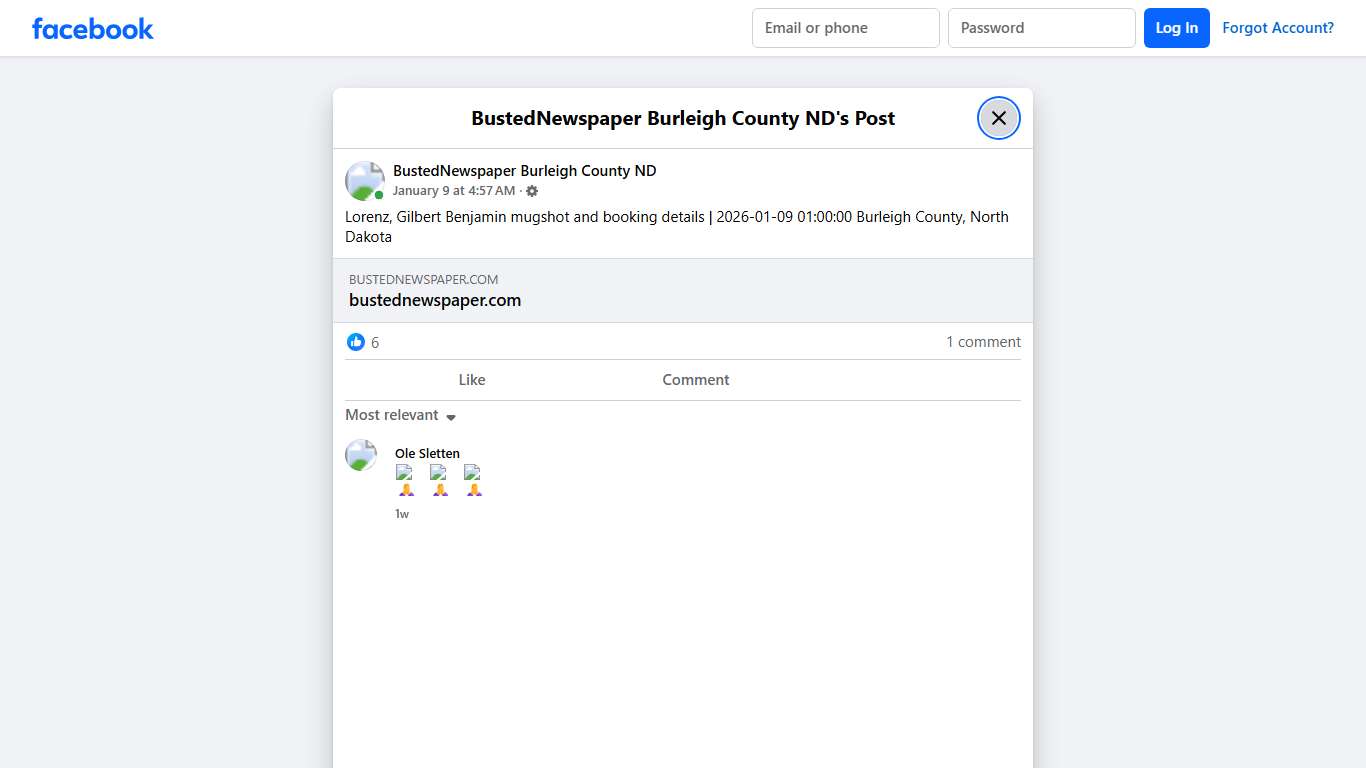 Lorenz, Gilbert... - BustedNewspaper Burleigh County ND | Facebook