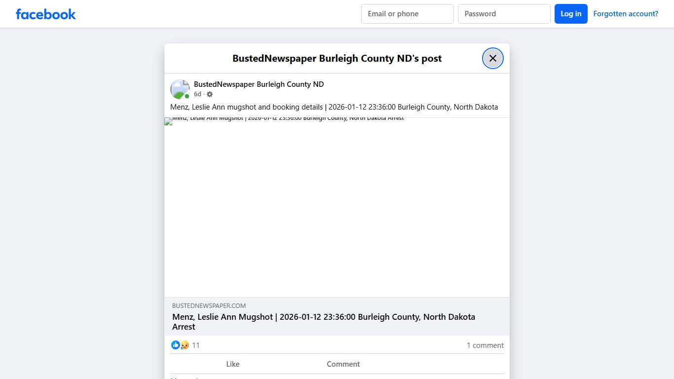 Menz, Leslie Ann... - BustedNewspaper Burleigh County ND | Facebook